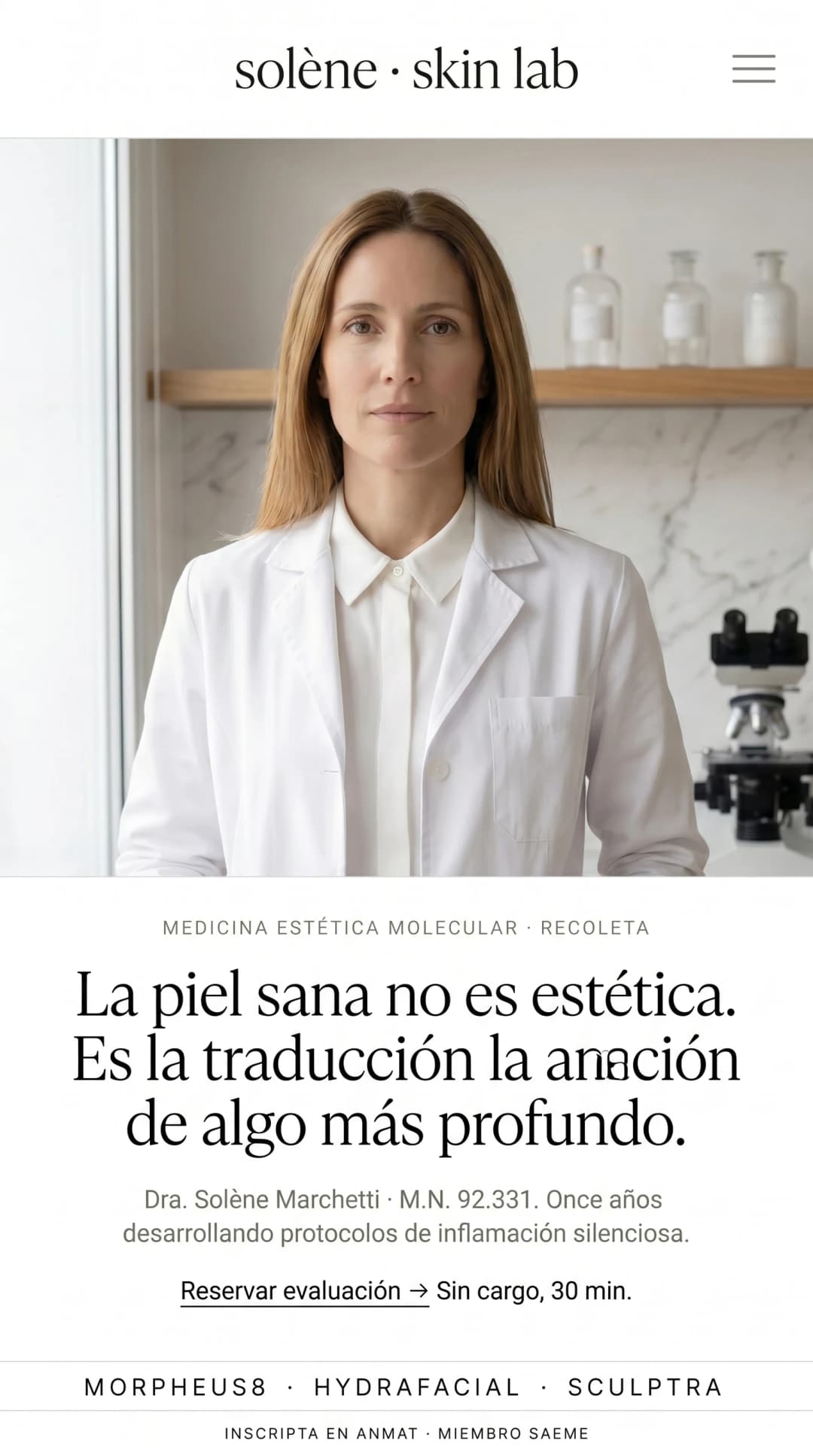Vista mobile de Solène Skin Lab